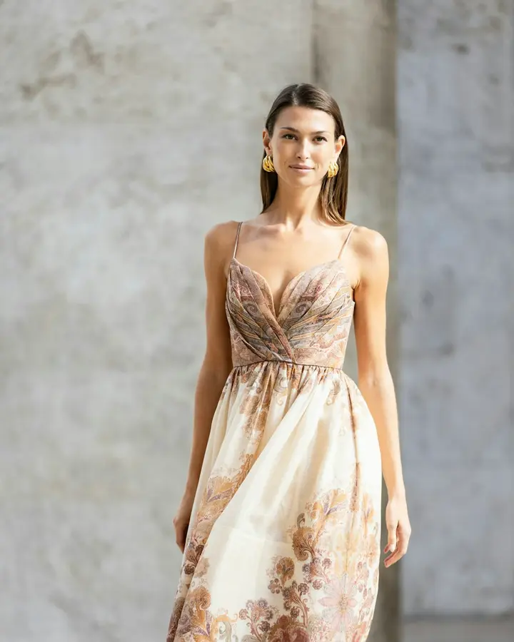 Silk Wrap Midi Dress